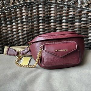 Michael Kors Maisie Oxblood Waist Pack Leather Bag